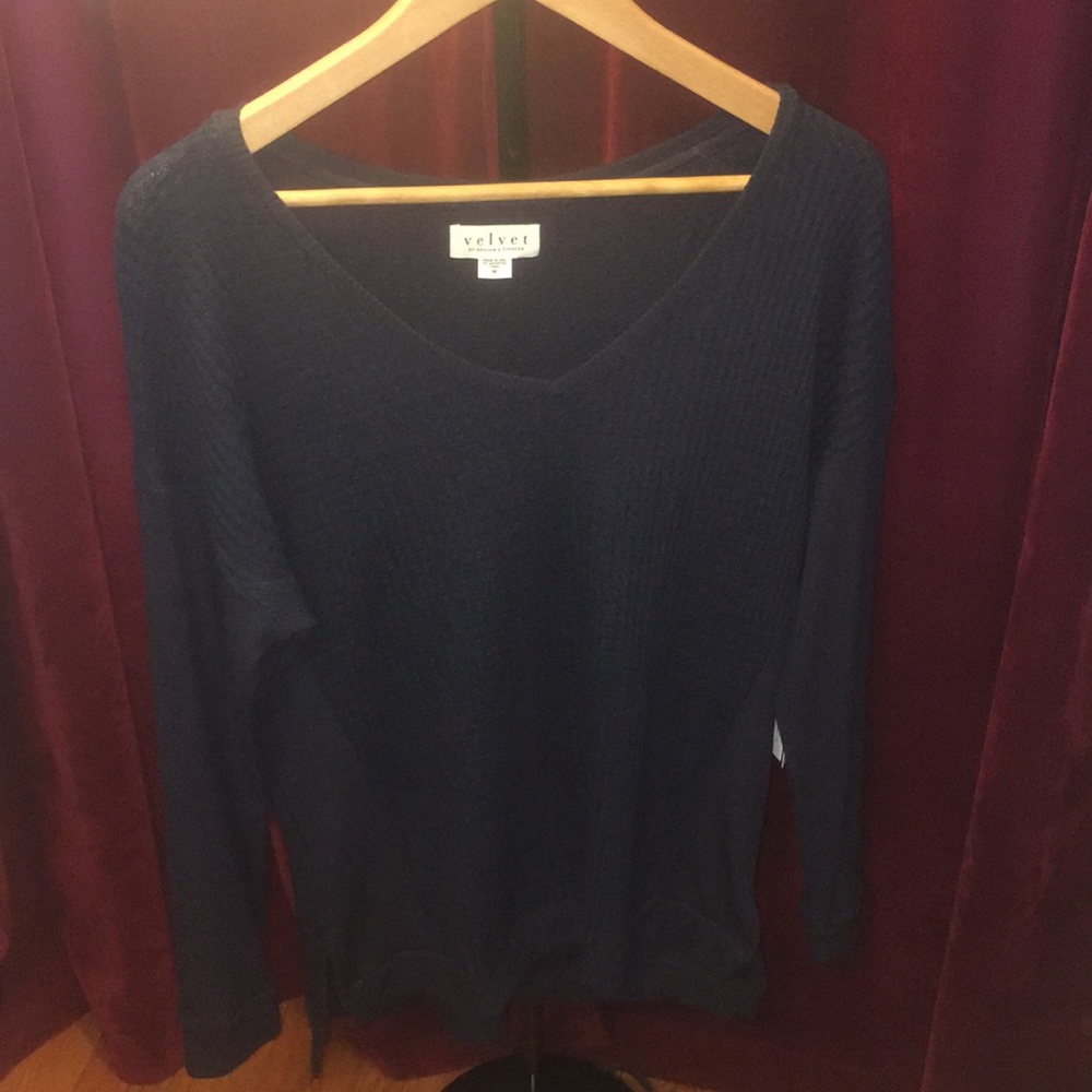 Cozy Waffle Style Sweater- Navy Blue